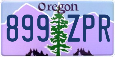 OR license plate 899ZPR