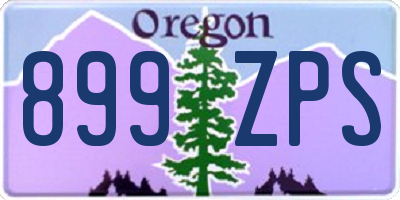 OR license plate 899ZPS