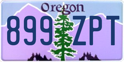 OR license plate 899ZPT