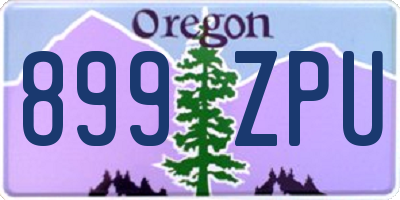 OR license plate 899ZPU
