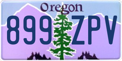 OR license plate 899ZPV