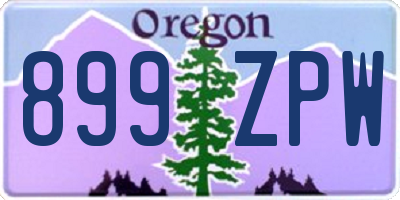 OR license plate 899ZPW