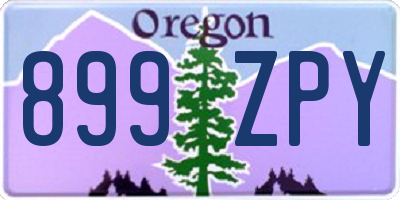 OR license plate 899ZPY