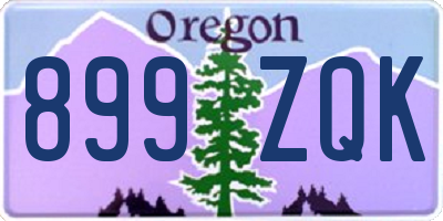 OR license plate 899ZQK