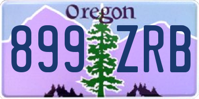 OR license plate 899ZRB
