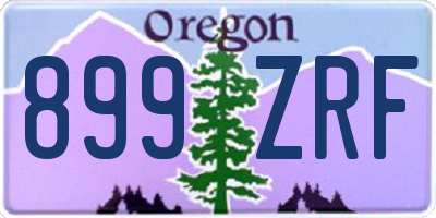 OR license plate 899ZRF