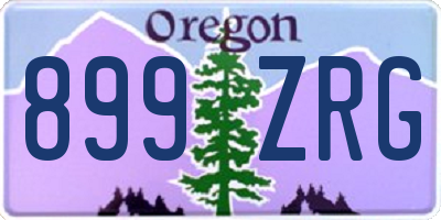 OR license plate 899ZRG