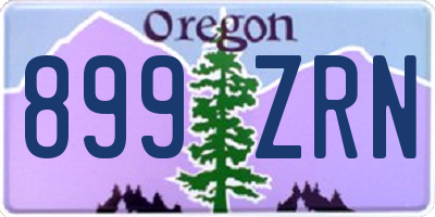 OR license plate 899ZRN