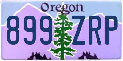 OR license plate 899ZRP