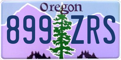 OR license plate 899ZRS