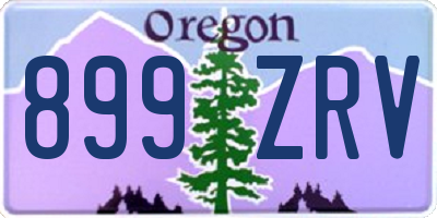 OR license plate 899ZRV