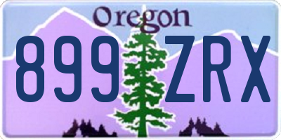 OR license plate 899ZRX