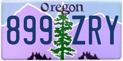 OR license plate 899ZRY
