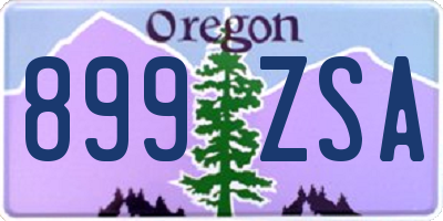 OR license plate 899ZSA