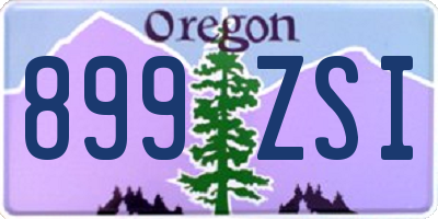 OR license plate 899ZSI