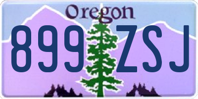 OR license plate 899ZSJ