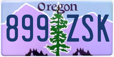 OR license plate 899ZSK