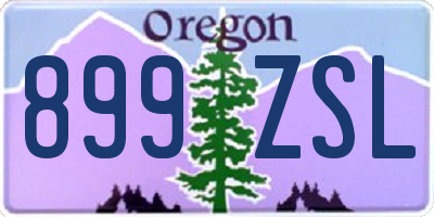 OR license plate 899ZSL
