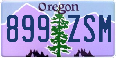 OR license plate 899ZSM
