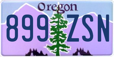 OR license plate 899ZSN