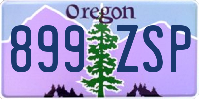 OR license plate 899ZSP