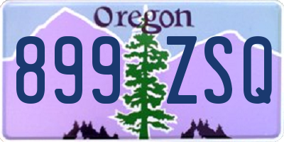 OR license plate 899ZSQ