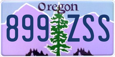 OR license plate 899ZSS
