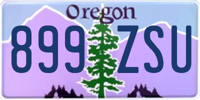 OR license plate 899ZSU