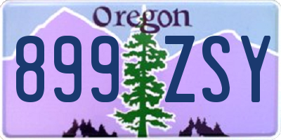 OR license plate 899ZSY