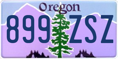 OR license plate 899ZSZ