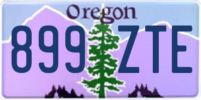 OR license plate 899ZTE