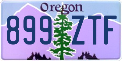 OR license plate 899ZTF