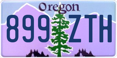 OR license plate 899ZTH