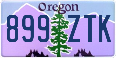 OR license plate 899ZTK