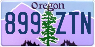 OR license plate 899ZTN