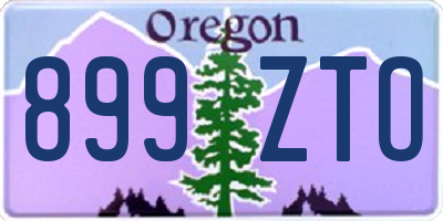 OR license plate 899ZTO