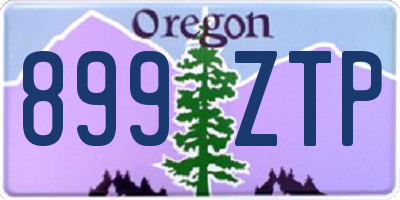 OR license plate 899ZTP