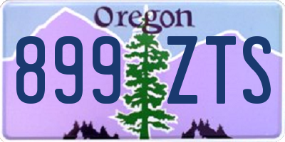 OR license plate 899ZTS