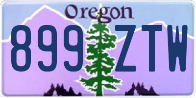 OR license plate 899ZTW