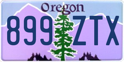 OR license plate 899ZTX