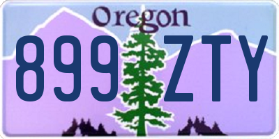 OR license plate 899ZTY