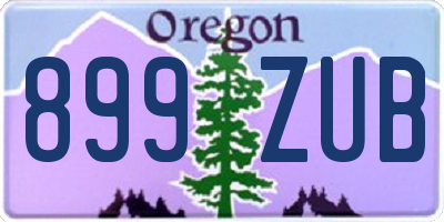 OR license plate 899ZUB