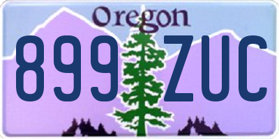 OR license plate 899ZUC