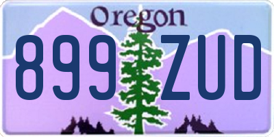 OR license plate 899ZUD