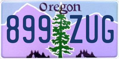 OR license plate 899ZUG