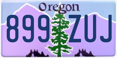 OR license plate 899ZUJ