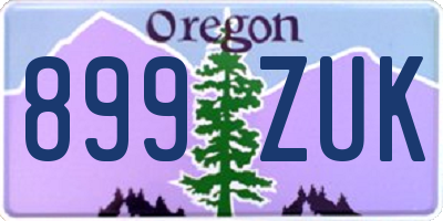 OR license plate 899ZUK
