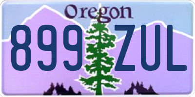 OR license plate 899ZUL