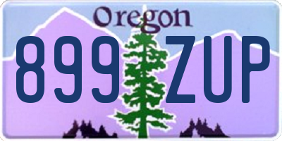 OR license plate 899ZUP