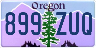 OR license plate 899ZUQ
